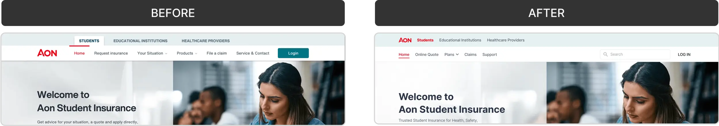 Redesigned Aon claim navigation and labelling system