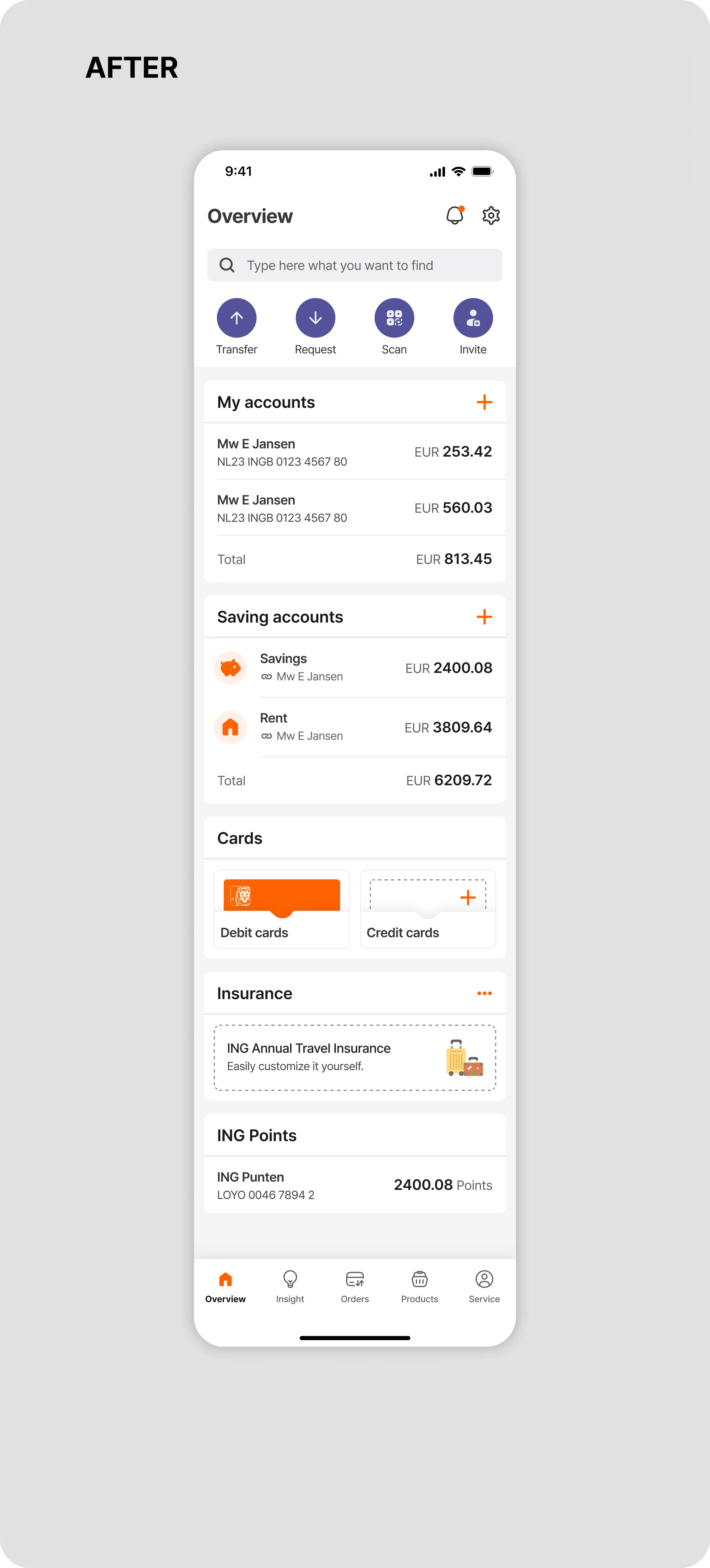 ING Overview after redesign