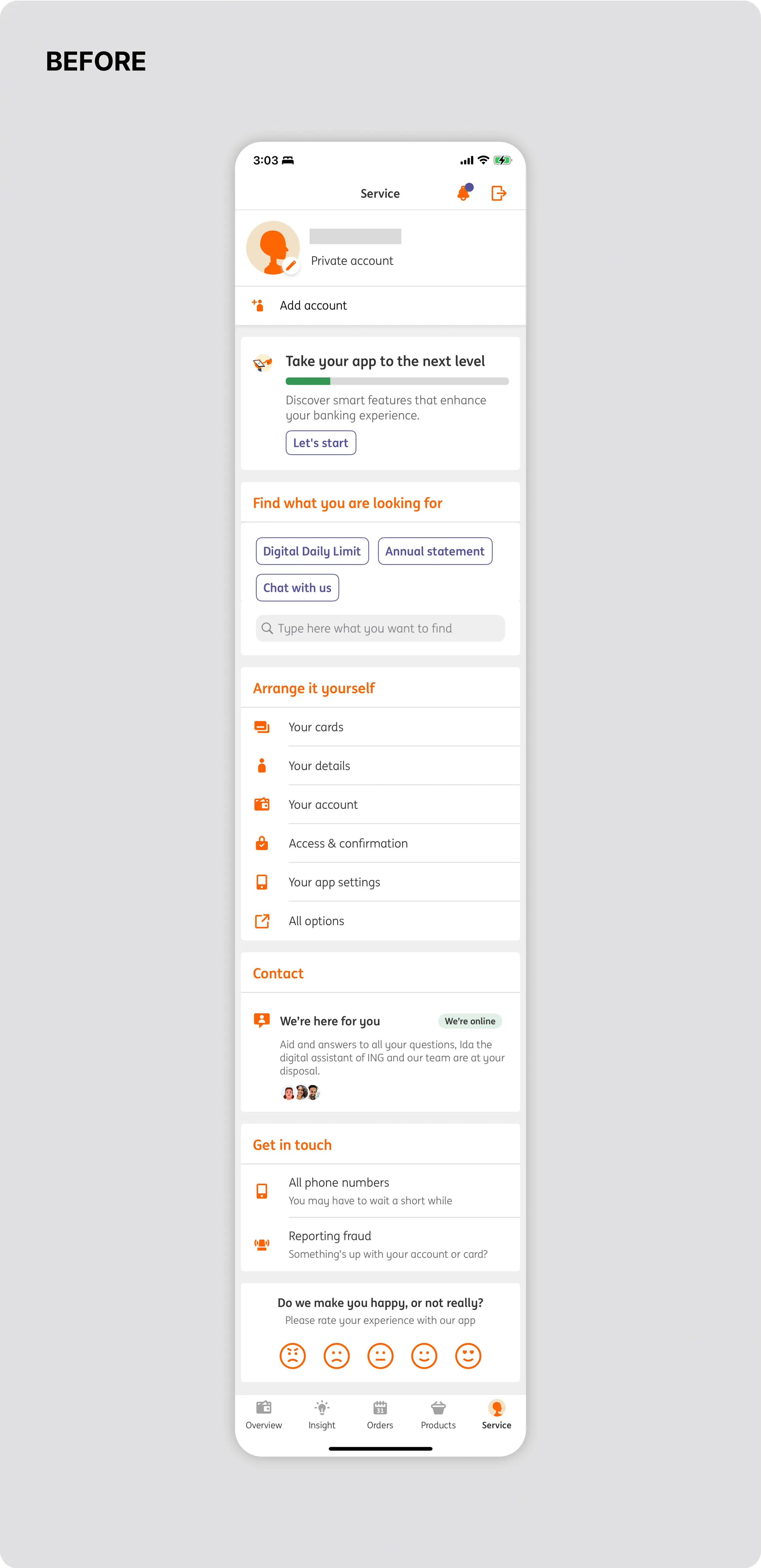 ING Service before redesign