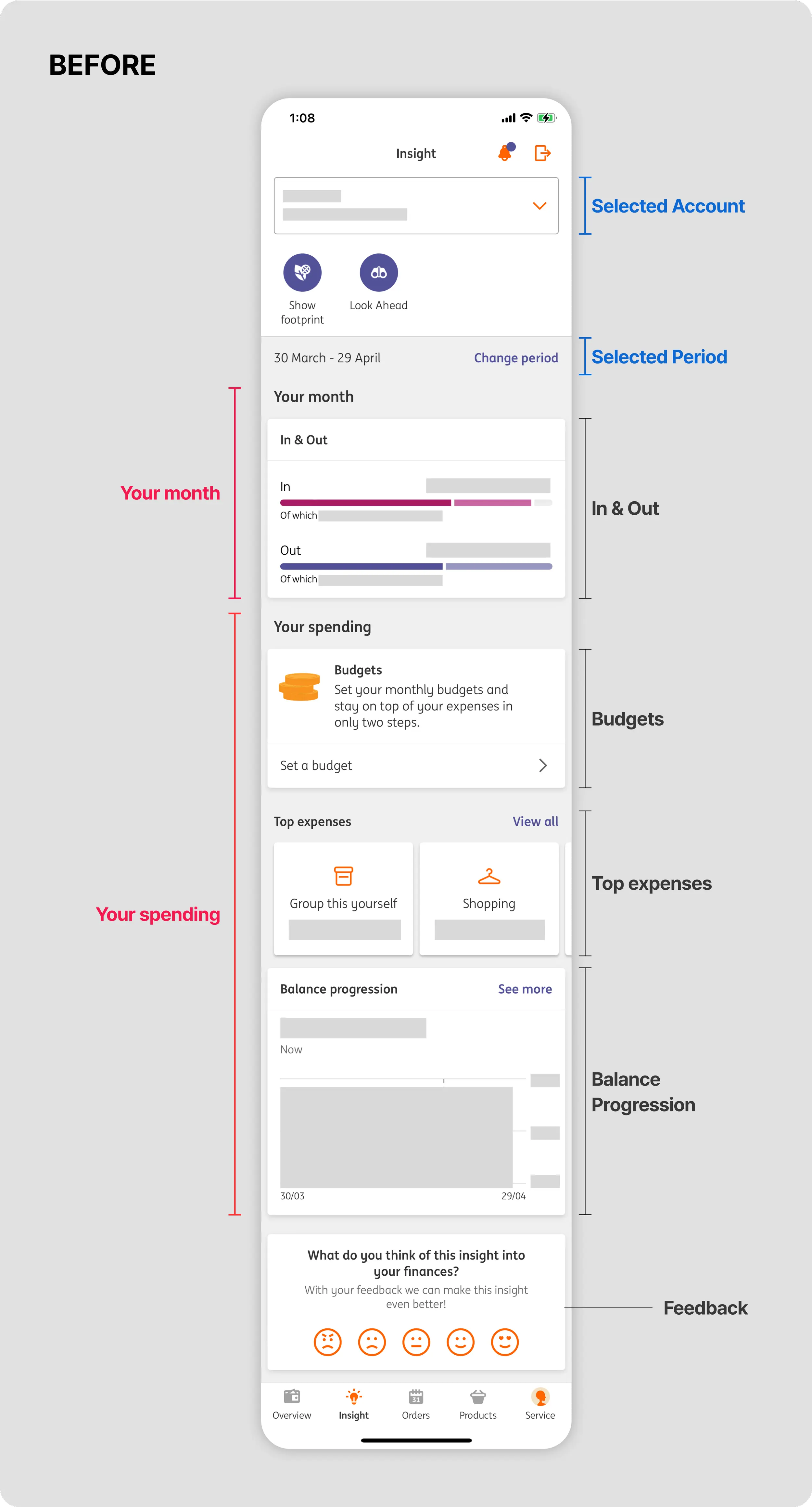Current ING Insight screen