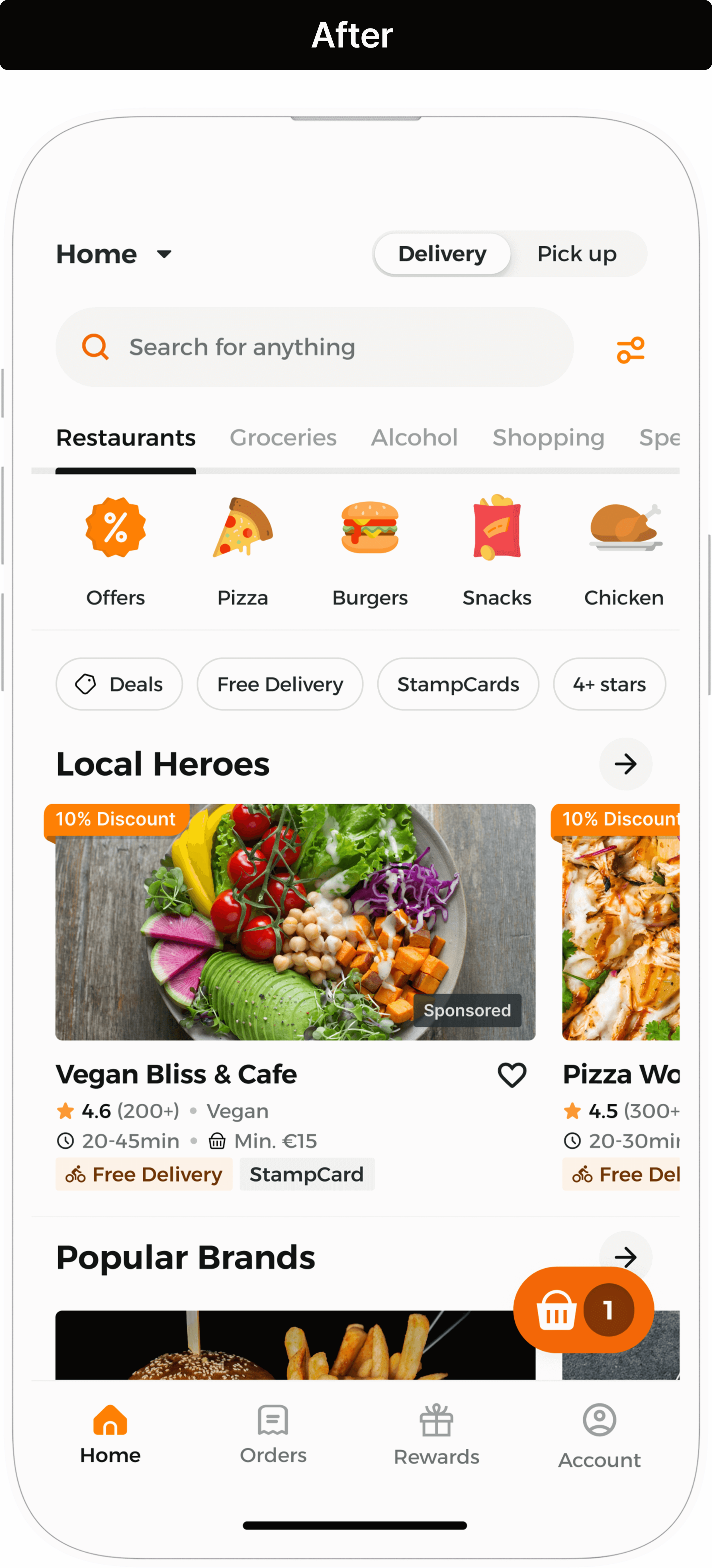 Early concept redesign of the home screen